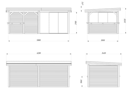 Glass Garden Room Lenna 16.6 m² Set 407 Slide