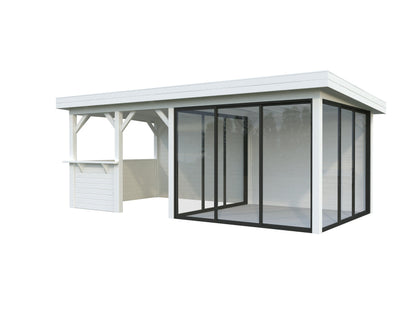 Glass Garden Room Lenna 16.6 m² Set 408 Slide, painted white