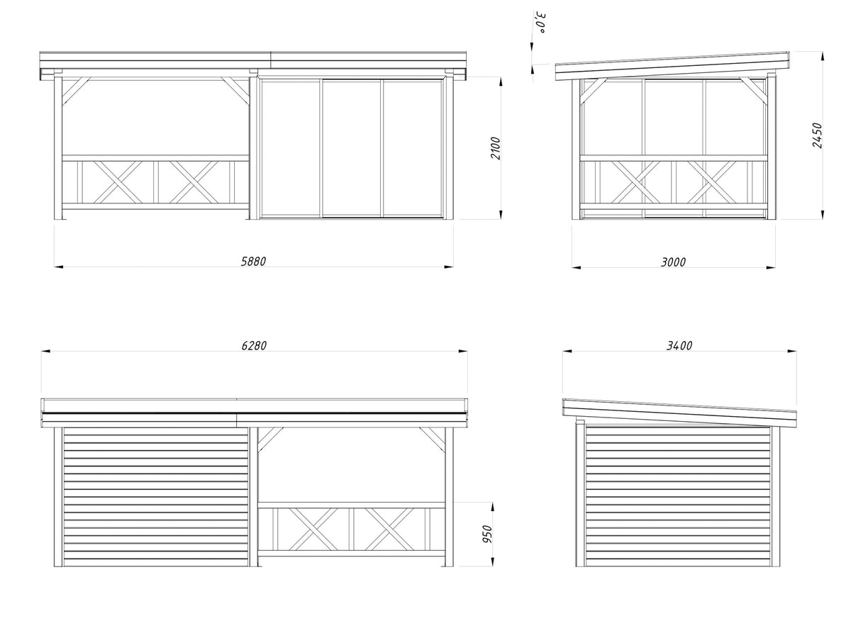Glass Garden Room Lenna 16.6 m² Set 703 Slide Plus