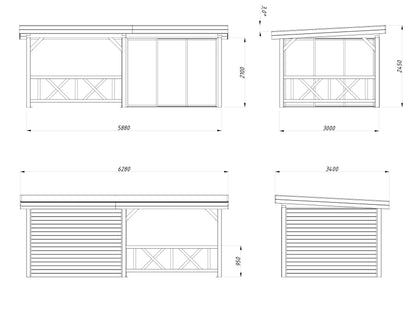 Glass Garden Room Lenna 16.6 m² Set 703 Slide Plus