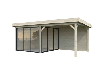 Glass Garden Room Lenna 16.6 m² Set 705 Slide Plus, untreated