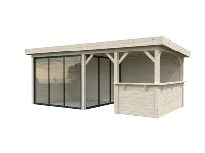 Glass Garden Room Lenna 16.6 m² Set 707 Slide Plus, untreated