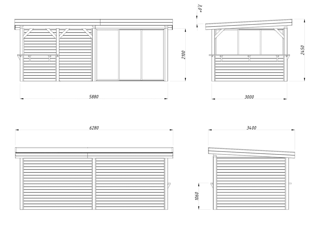 Glass Garden Room Lenna 16.6 m² Set 707 Slide Plus