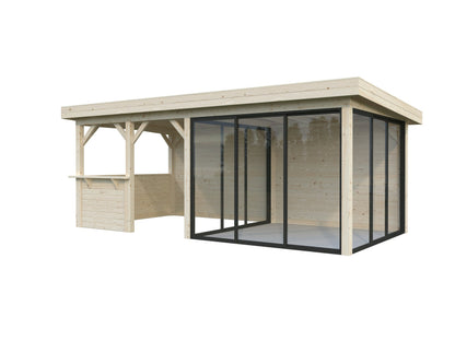 Glass Garden Room Lenna 16.6 m² Set 708 Slide Plus, untreated