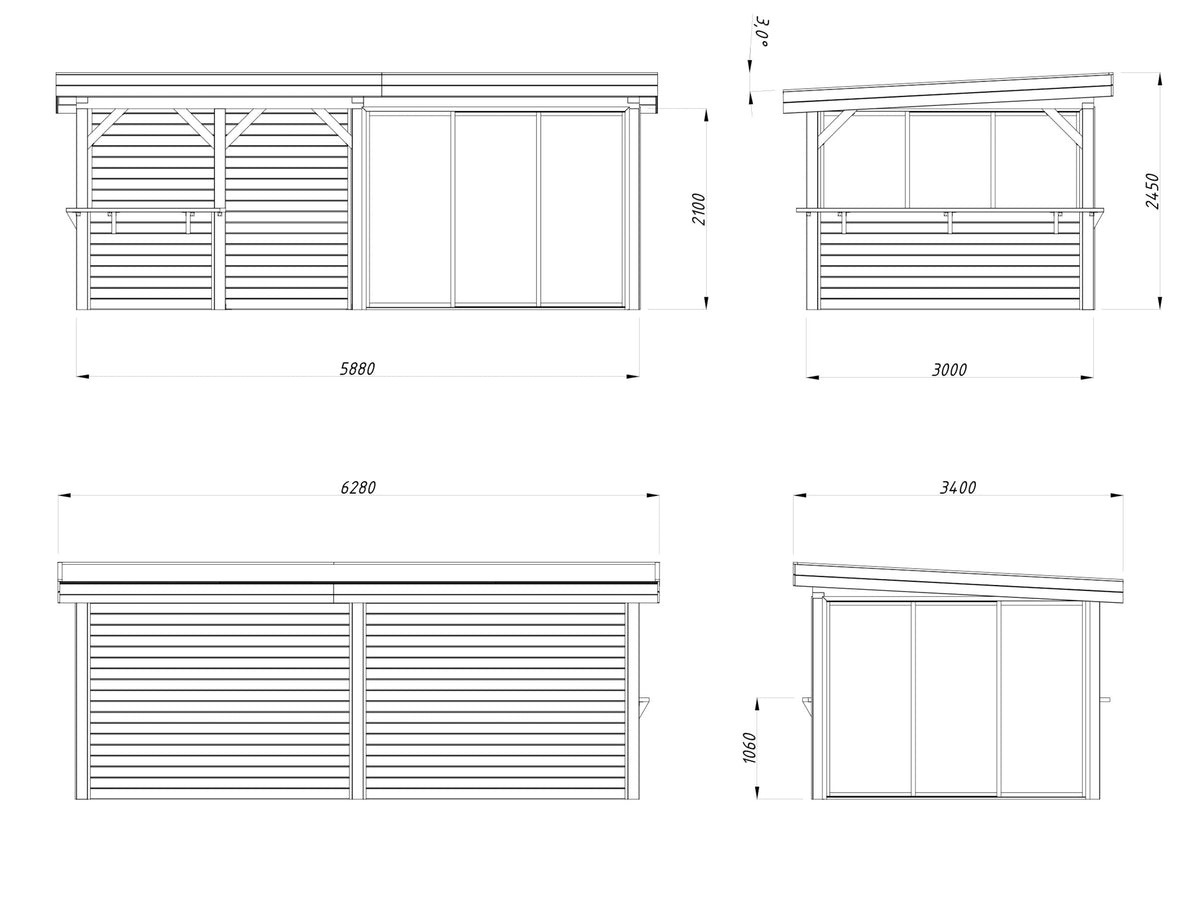 Glass Garden Room Lenna 16.6 m² Set 708 Slide Plus