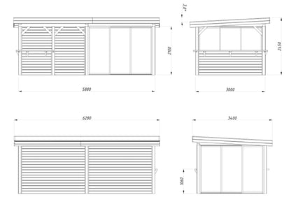 Glass Garden Room Lenna 16.6 m² Set 708 Slide Plus