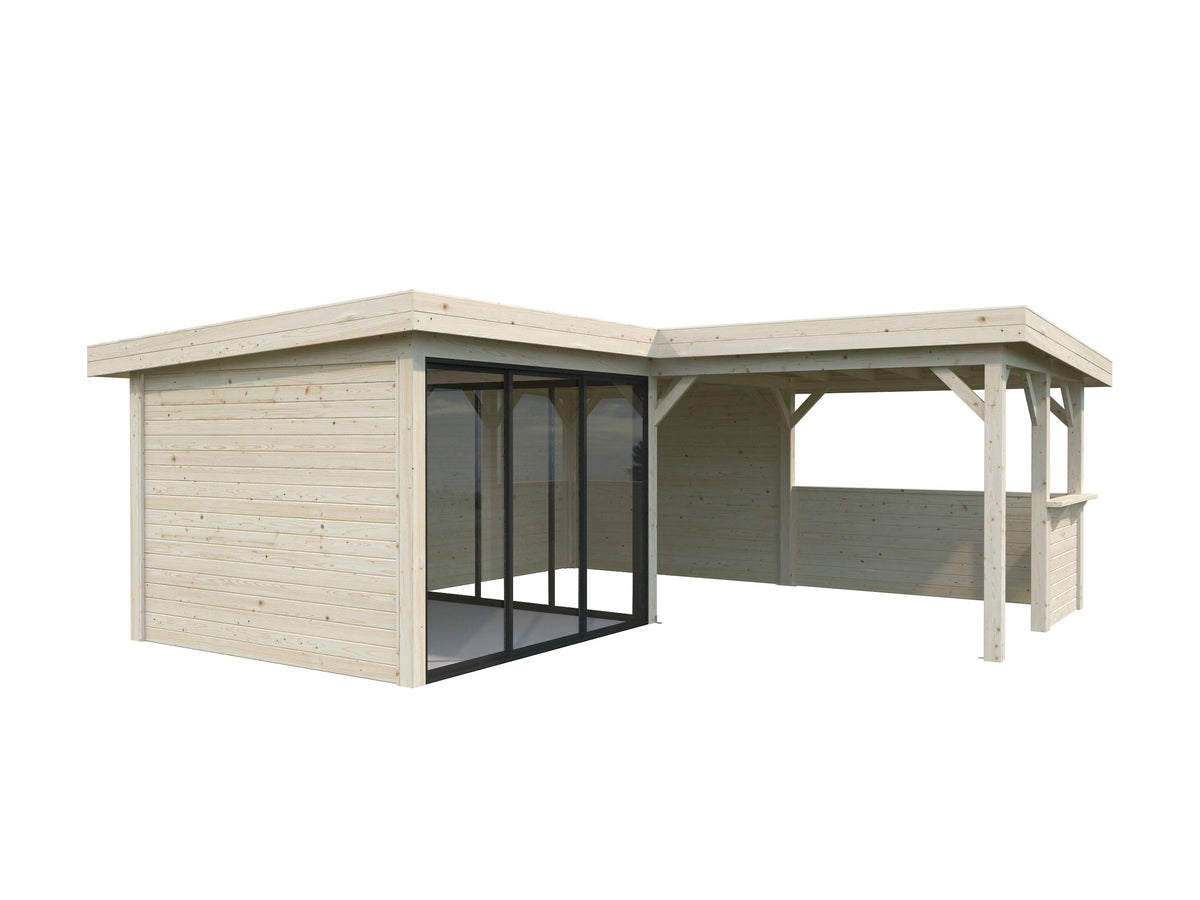 Glass Garden Room Lenna 24.9 m² Set 409 Slide, untreated