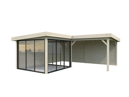 Glass Garden Room Lenna 24.9 m² Set 412 Slide, untreated