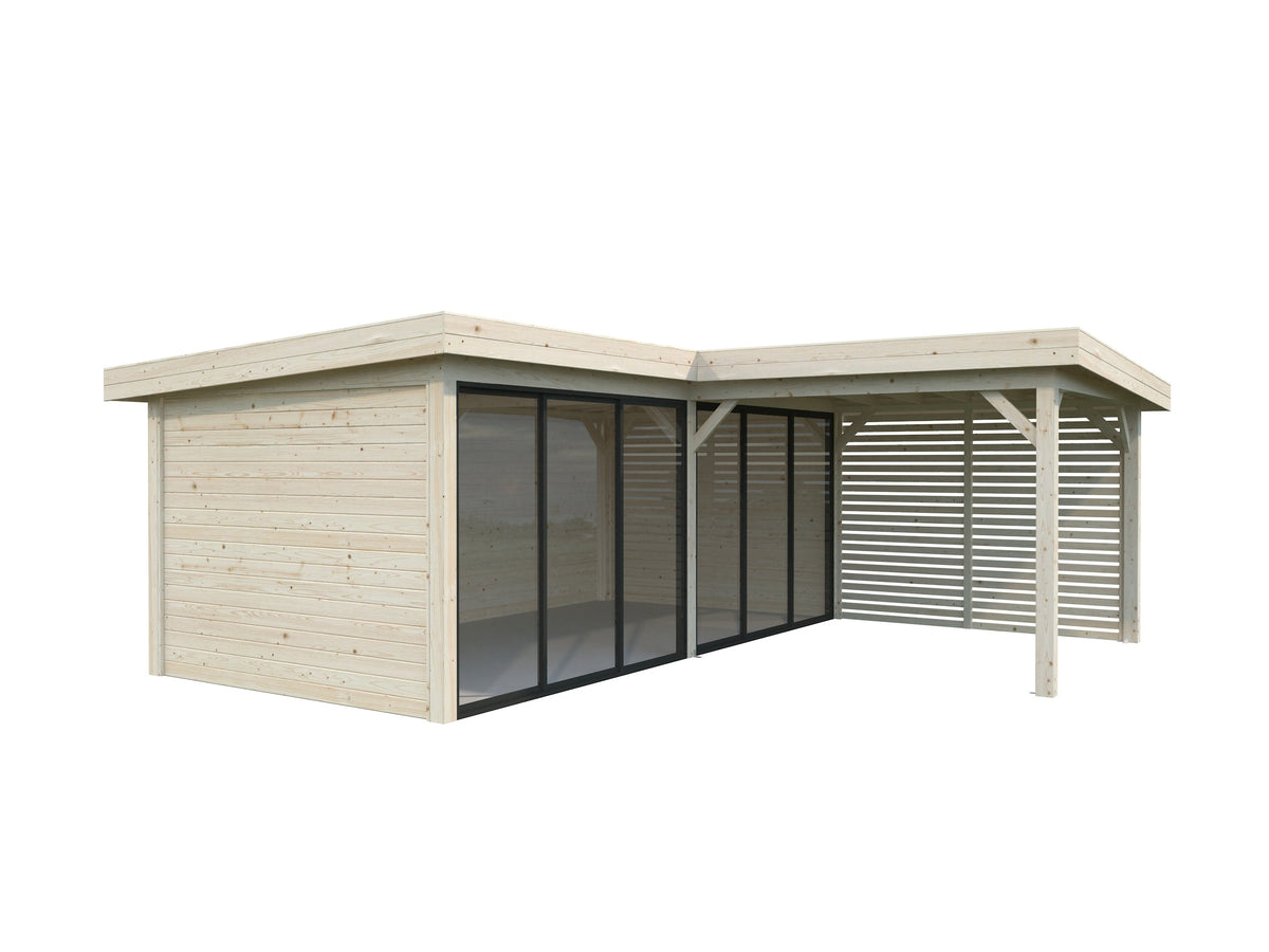 Glass Garden Room Lenna 24.9 m² Set 413 Slide, untreated