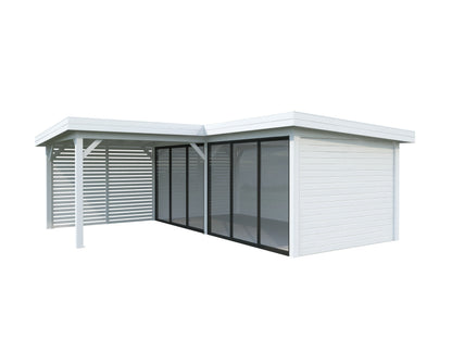 Glass Garden Room Lenna 24.9 m² Set 413 Slide, painted white