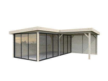 Glass Garden Room Lenna 24.9 m² Set 414 Slide, untreated