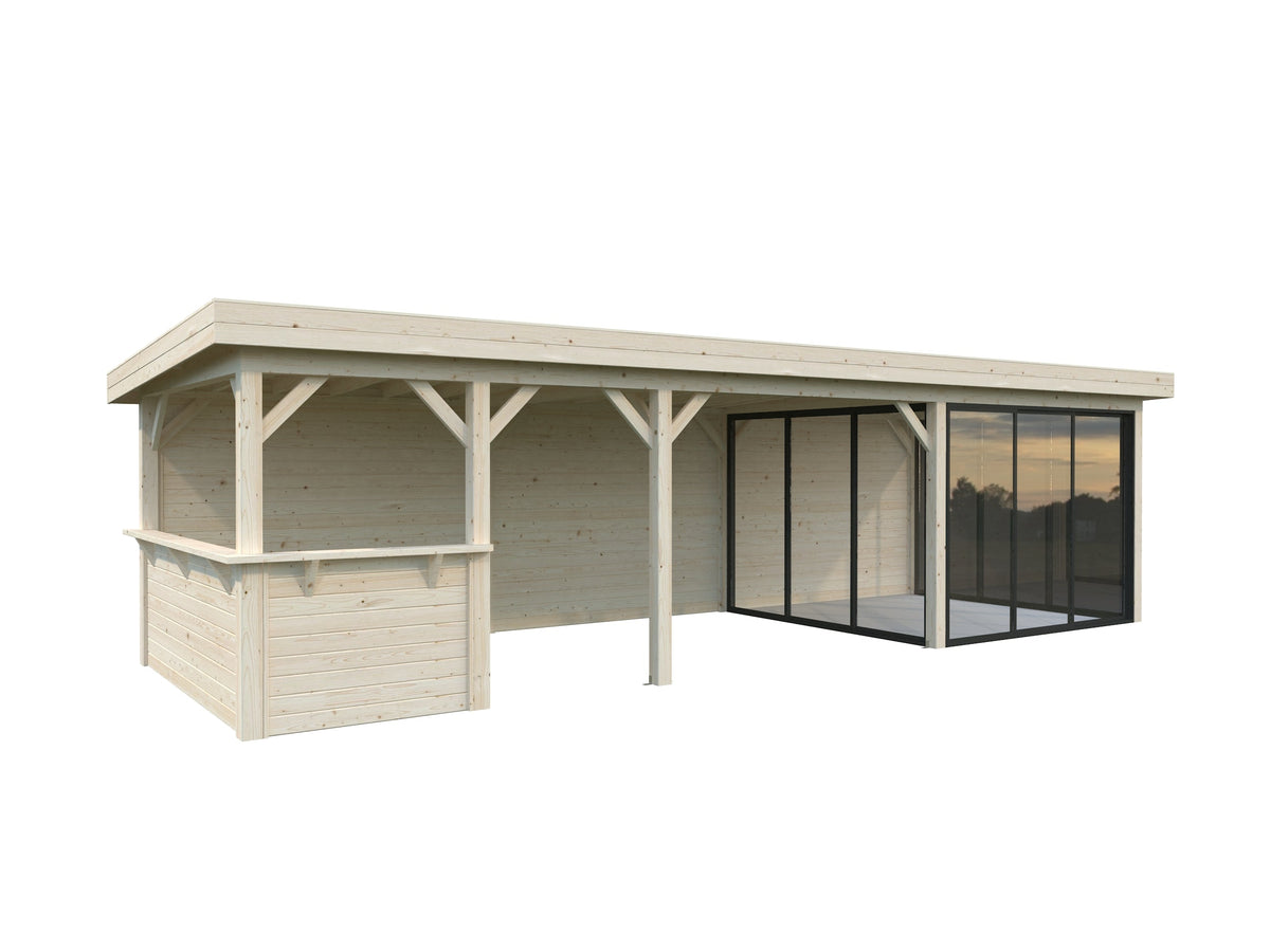 Glass Garden Room Lenna 24.9 m² Set 416 Slide, untreated