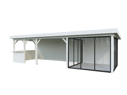 Glass Garden Room Lenna 24.9 m² Set 416 Slide, painted white
