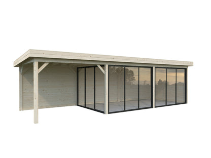 Glass Garden Room Lenna 24.9 m² Set 417 Slide, untreated