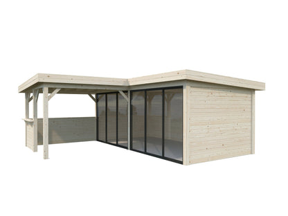 Glass Garden Room Lenna 24.9 m² Set 422 Slide, untreated