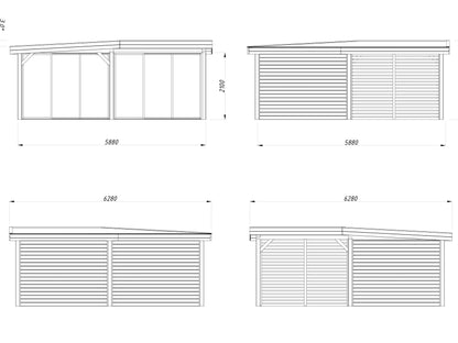 Glass Garden Room Lenna 24.9 m² Set 713 Slide Plus