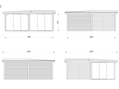 Glass Garden Room Lenna 24.9 m² Set 714 Slide Plus