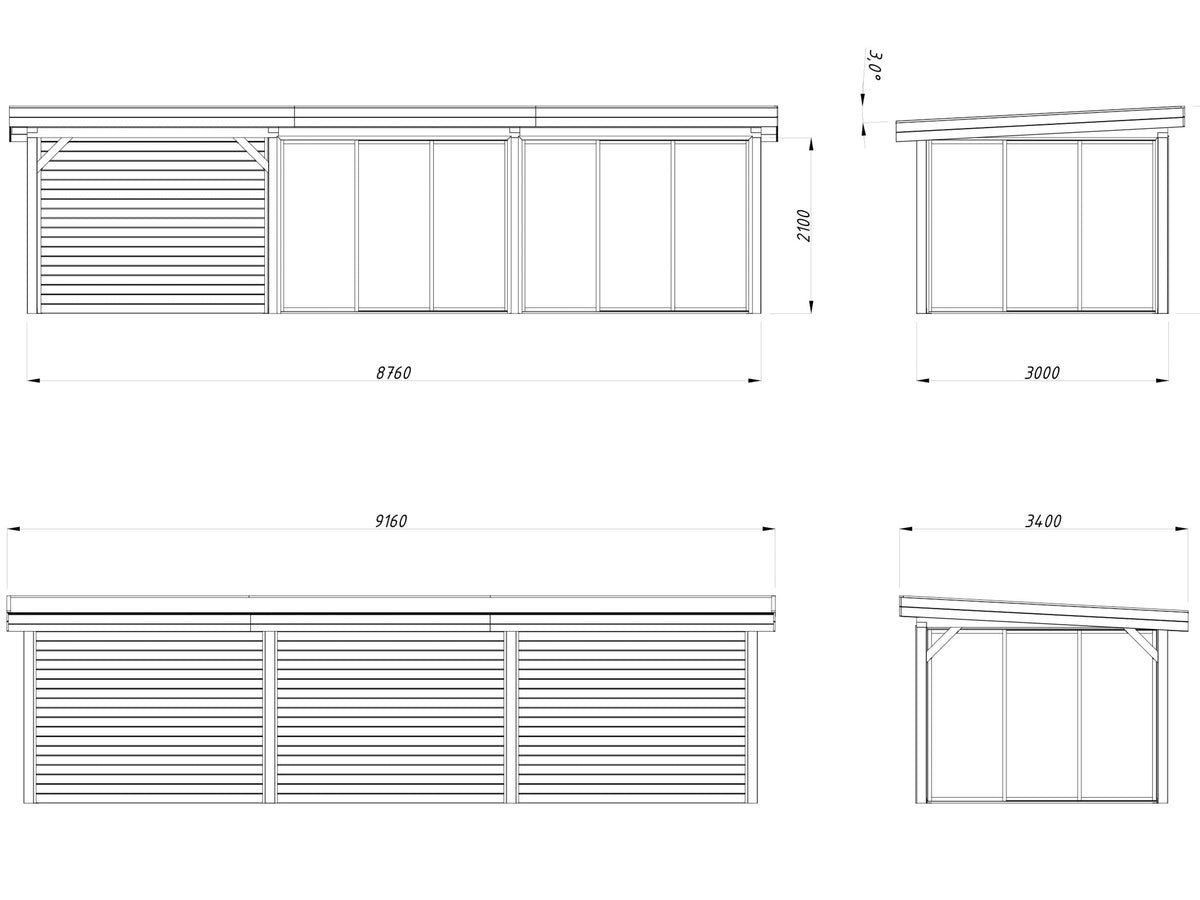 Glass Garden Room Lenna 24.9 m² Set 717 Slide Plus