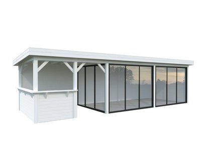 Glass Garden Room Lenna 24.9 m² Set 719 Slide Plus, painted white