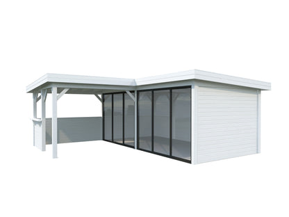 Glass Garden Room Lenna 24.9 m² Set 722 Slide Plus, painted white