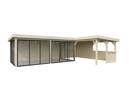 Glass Garden Room Lenna 33.2 m² Set 421 Slide, untreated