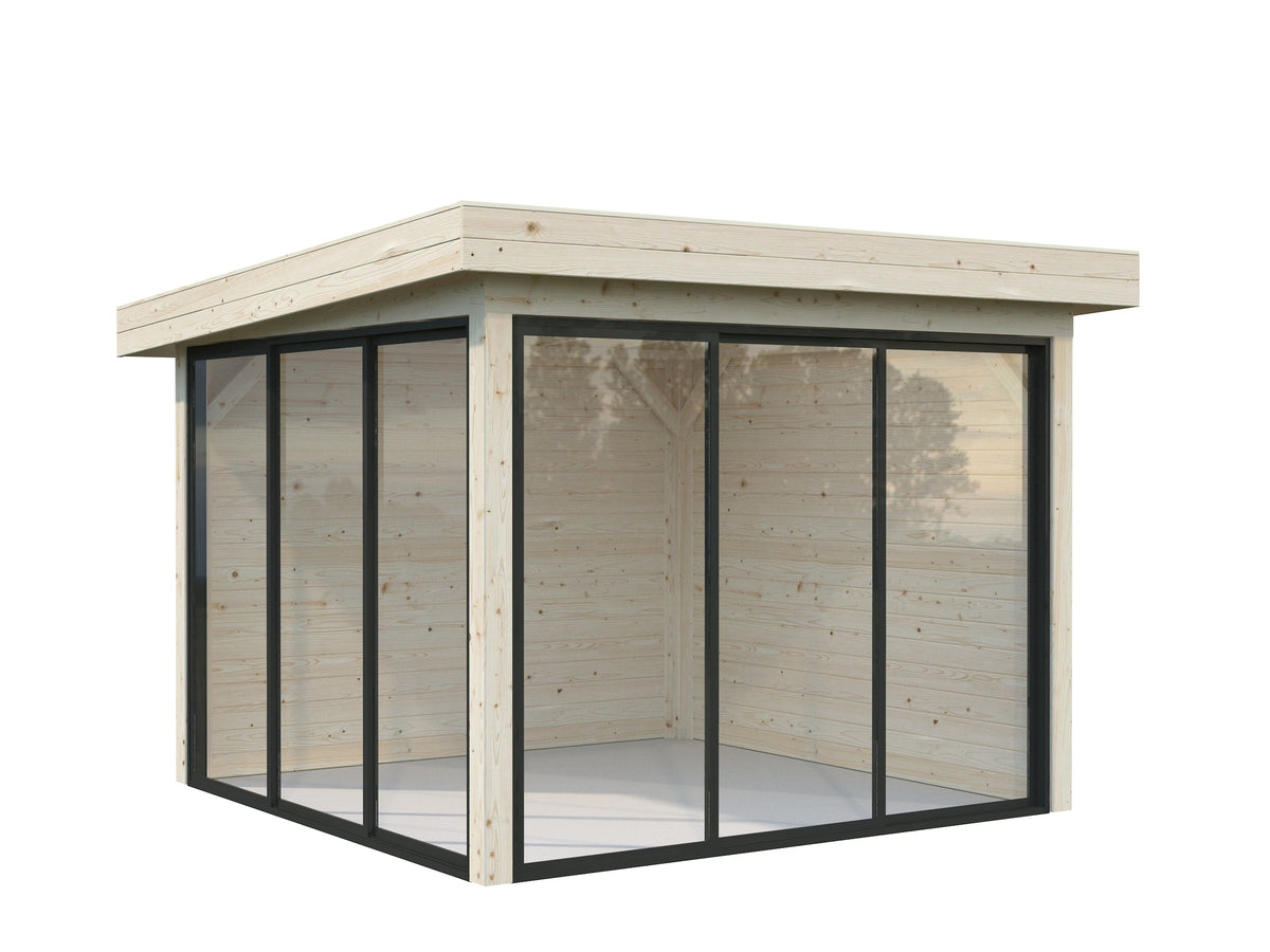 Glass Garden Room Lenna 8.3 m² Set 401 Slide, untreated