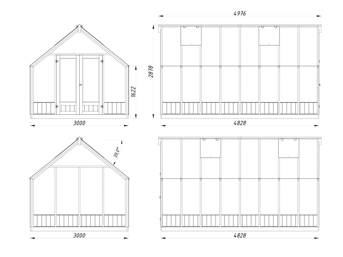 Glasshouse Emilia 13.8 m² (RAL7012)