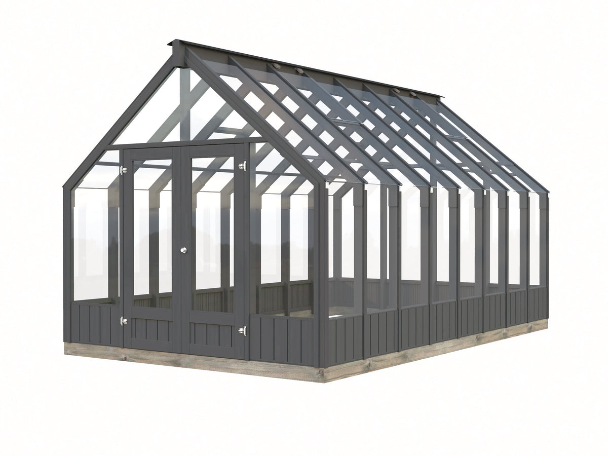 Glasshouse Emilia 13.8 m² (RAL7012), painted grey