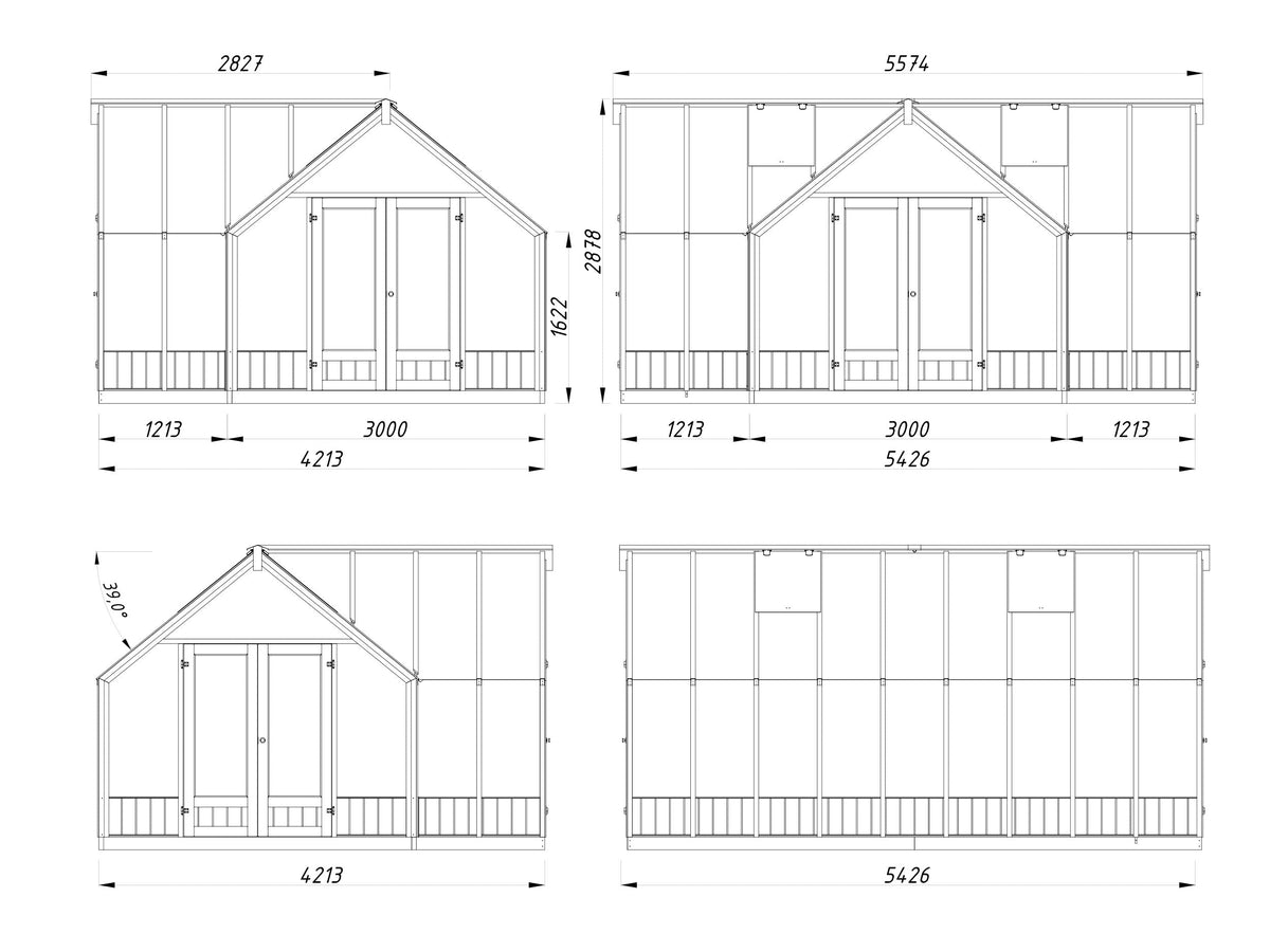 Glasshouse Emilia 19.1 m² (RAL7012)