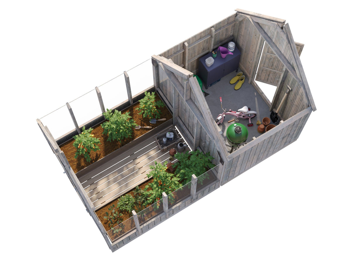 Glasshouse Emilia 5.4+4.0 m²