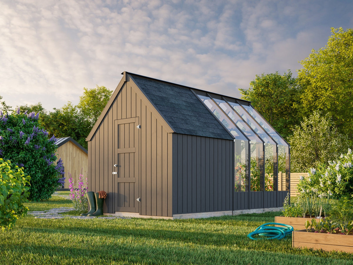 Glasshouse Emilia 5.4+4.0 m² (RAL7012)