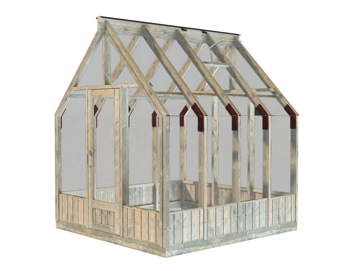 Glasshouse Emilia 5.4 m², grey pressure-treated