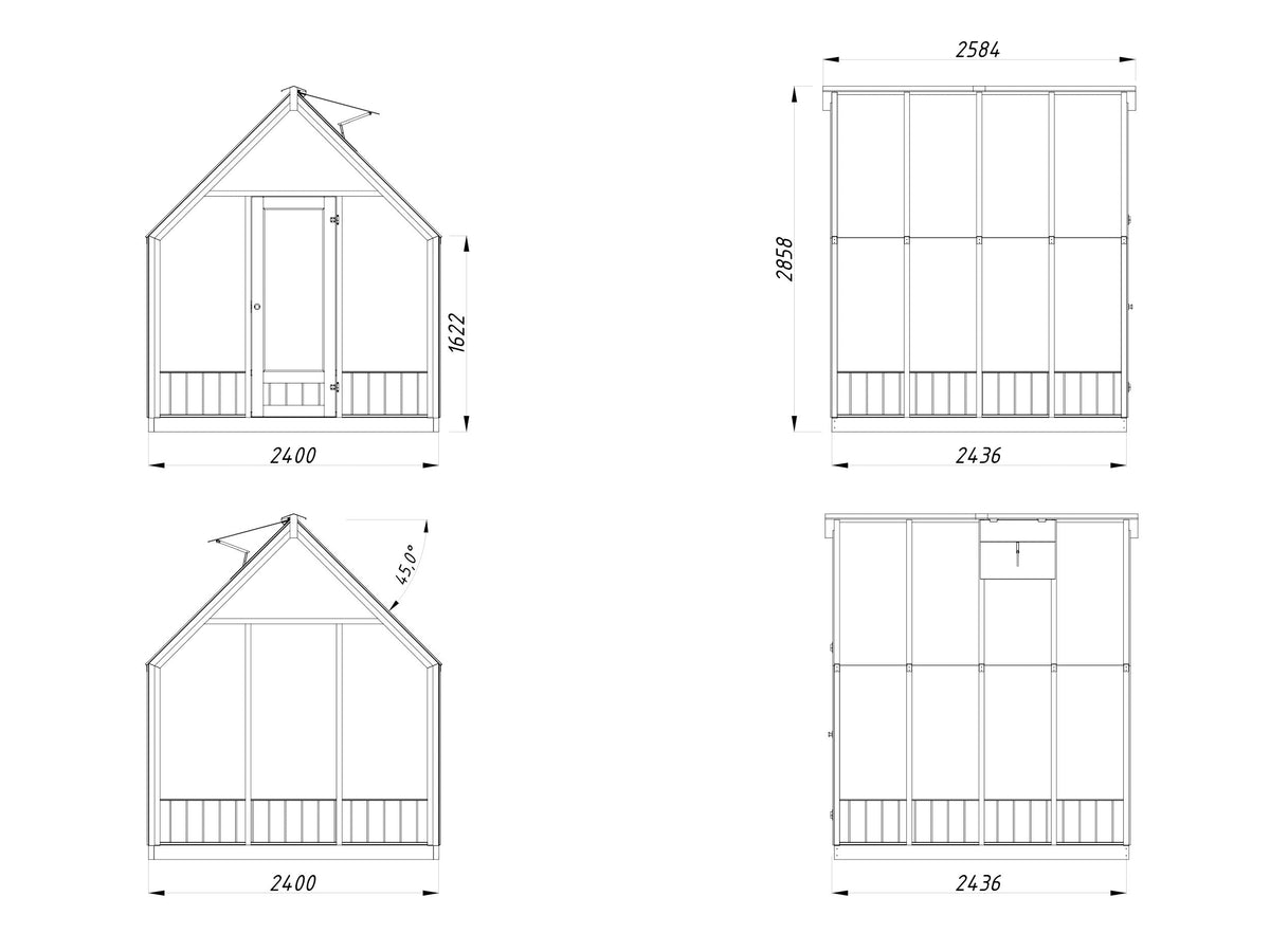 Glasshouse Emilia 5.4 m² (RAL7012)