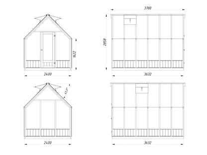 Glasshouse Emilia 8.2 m² (RAL7012)