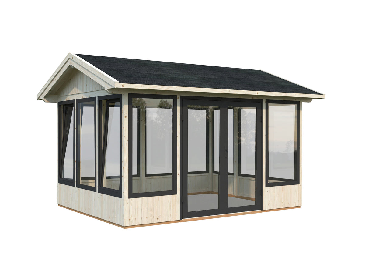 Glasshouse Isabella 10.9 m², clear dip-treated
