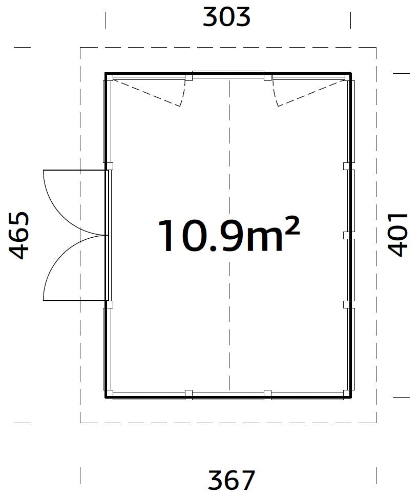 Glasshouse Isabella 10.9 m²