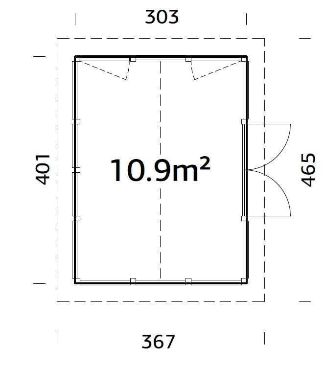 Glasshouse Isabella 10.9 m²