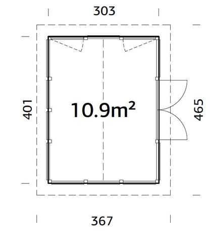Glasshouse Isabella 10.9 m²