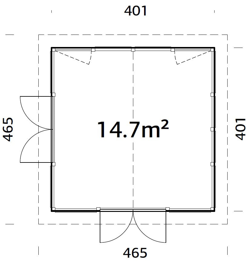 Glasshouse Isabella 14.7 m²