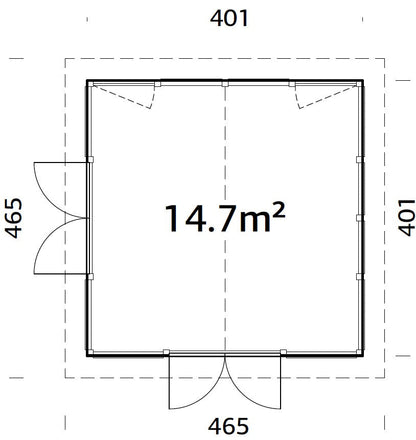 Glasshouse Isabella 14.7 m²