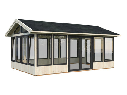 Glasshouse Isabella 22.2 m², clear dip-treated