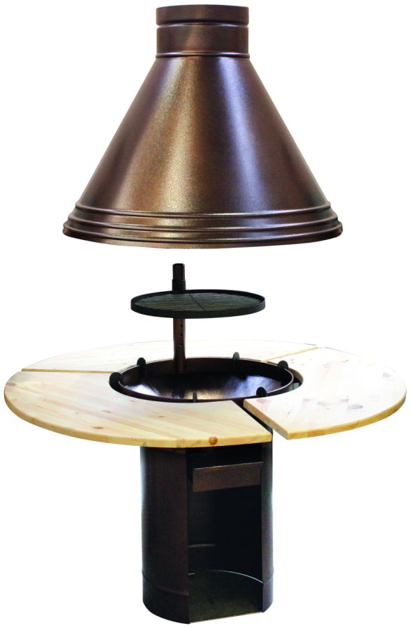 Grill stove with table for BBQ Hut, untreated