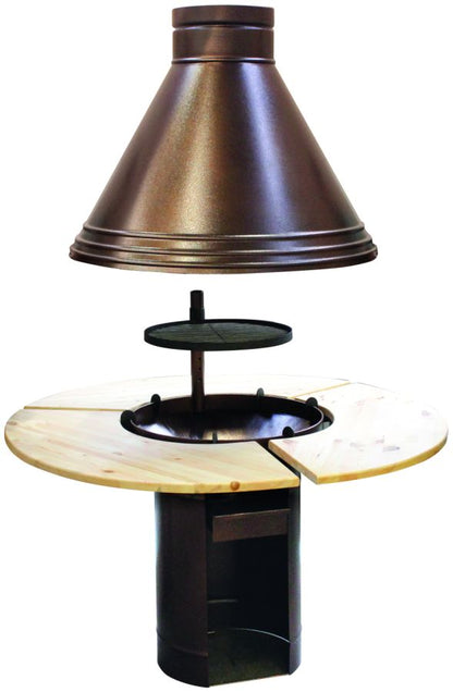 Grill stove with table for BBQ Hut, untreated