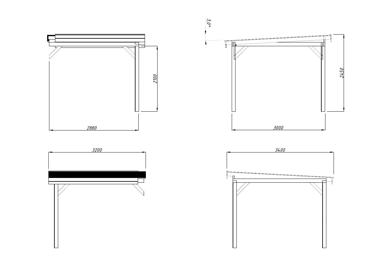 Lenna extra roof with 2 posts