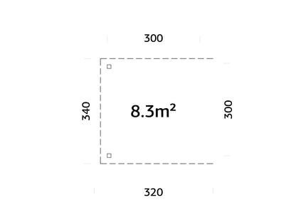 Lenna extra roof with 2 posts