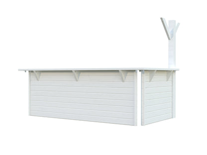 Modular Half-Wall Corner Panel, painted white