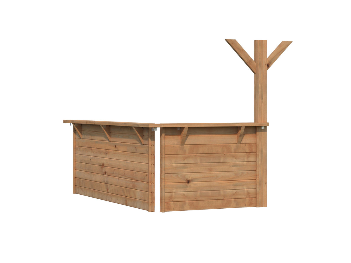 Modular Half-Wall Corner Panel, brown dip-treated
