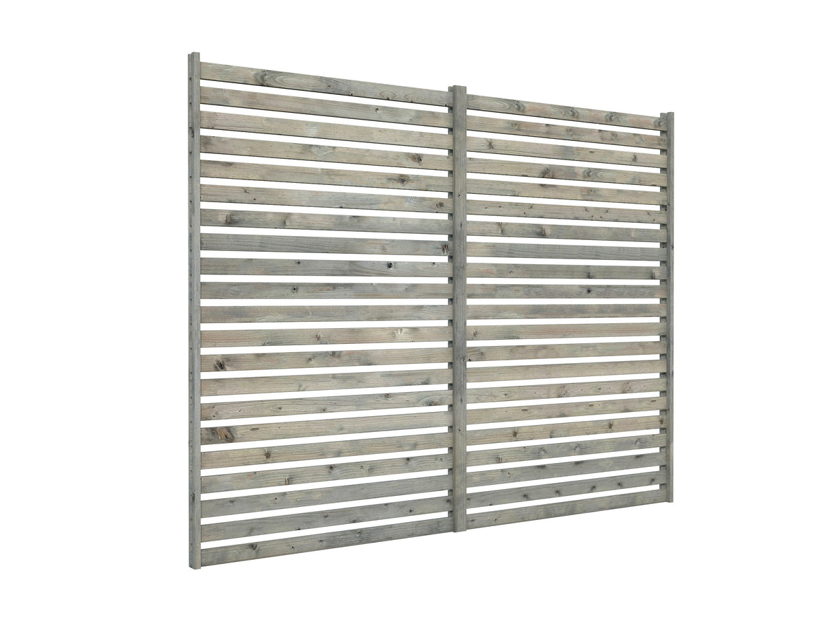 Modular Louvre Wall Panel, grey dip-treated