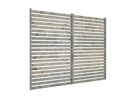 Modular Louvre Wall Panel, grey dip-treated