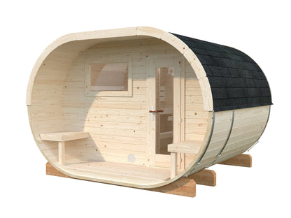 Oval Family Sauna Anette 3.0+1.5 m², untreated